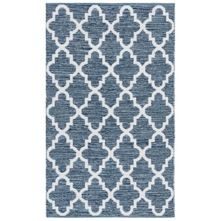 Safavieh 3 x 5 ft. Small Rectangle Montauk Hand Woven Rug, Navy and Ivory MTK611C-3